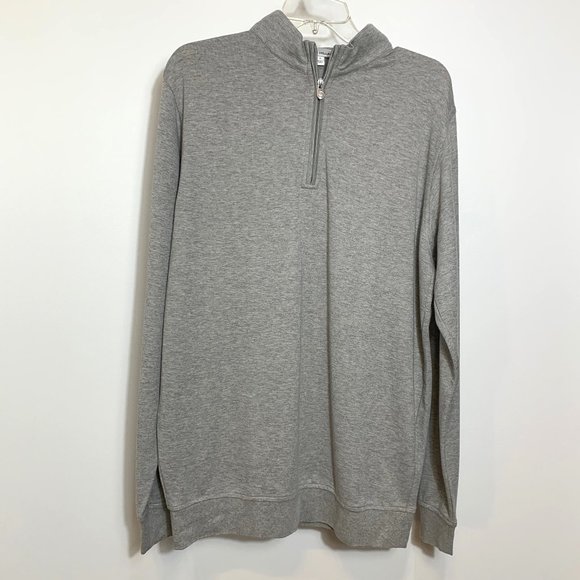 Peter Millar Gray Lightweight Stretch 1/4 Zip Mock Neck Pullover Size Large - Picture 5 of 10